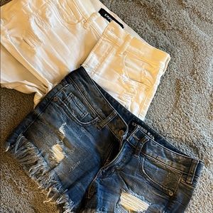 Bundle of express denim shorts size 0 and 2